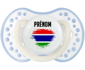 Drapeau effet pinceau Gambie avec prénom Sucete LOVI Dynamic Blanc-cyan classique