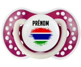 Drapeau effet pinceau Gambie avec prénom Sucete LOVI Dynamic Fuchsia phosphorescente