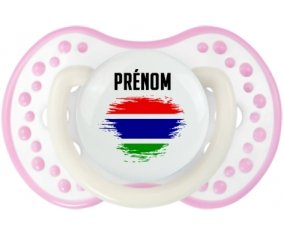 Drapeau effet pinceau Gambie avec prénom Sucete LOVI Dynamic Blanc-rose phosphorescente