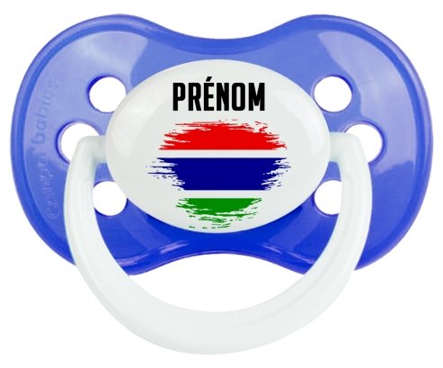 Drapeau effet pinceau Gambie avec prénom Sucete Anatomique Bleu classique