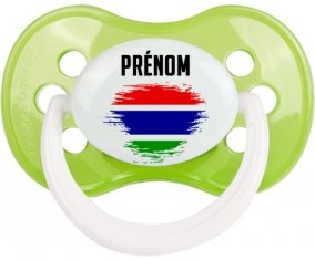 Drapeau effet pinceau Gambie avec prénom Sucete Anatomique Vert classique