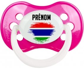 Drapeau effet pinceau Gambie avec prénom Sucete Anatomique Rose foncé classique