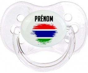 Drapeau effet pinceau Gambie avec prénom Sucete Cerise Transparent classique