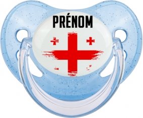 Drapeau effet pinceau Géorgie avec prénom Sucete Physiologique Bleue à paillette