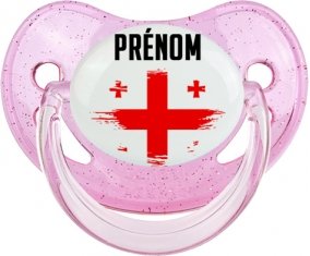 Drapeau effet pinceau Géorgie avec prénom Sucete Physiologique Rose à paillette