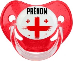 Drapeau effet pinceau Géorgie avec prénom Sucete Physiologique Rouge à paillette