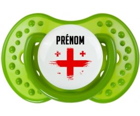 Drapeau effet pinceau Géorgie avec prénom Tétine LOVI Dynamic Vert classique