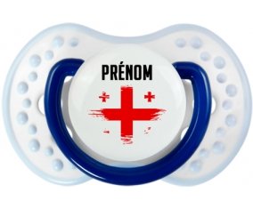Drapeau effet pinceau Géorgie avec prénom Tétine LOVI Dynamic Marine-blanc-bleu classique