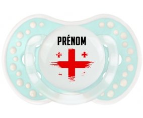 Drapeau effet pinceau Géorgie avec prénom Tétine LOVI Dynamic Retro-turquoise-lagon classique