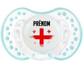 Drapeau effet pinceau Géorgie avec prénom Tétine LOVI Dynamic Retro-blanc-lagon classique