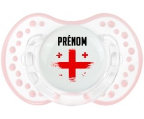 Drapeau effet pinceau Géorgie avec prénom Tétine LOVI Dynamic Retro-blanc-rose-tendre classique