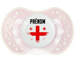 Drapeau effet pinceau Géorgie avec prénom Tétine LOVI Dynamic Retro-rose-tendre classique