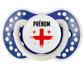 Drapeau effet pinceau Géorgie avec prénom Tétine LOVI Dynamic Bleu-marine phosphorescente
