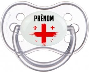 Drapeau effet pinceau Géorgie avec prénom Sucette Anatomique Transparente classique