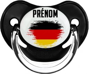 Drapeau effet pinceau Allemagne avec prénom Sucette Physiologique Noir classique