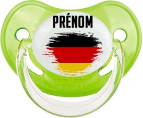 Drapeau effet pinceau Allemagne avec prénom Sucette Physiologique Vert classique
