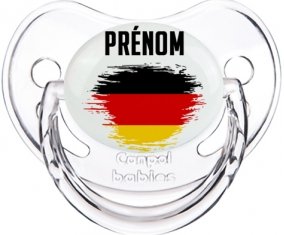 Drapeau effet pinceau Allemagne avec prénom Sucette Physiologique Transparent classique