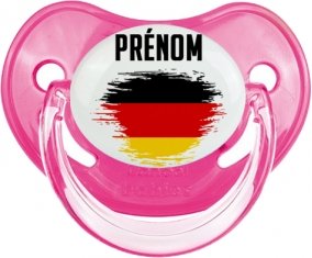 Drapeau effet pinceau Allemagne avec prénom Sucette Physiologique Rose classique