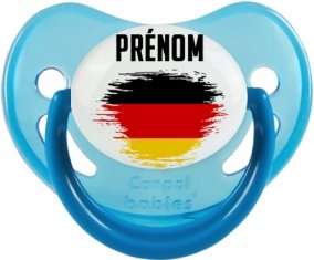 Drapeau effet pinceau Allemagne avec prénom Sucette Physiologique Bleue phosphorescente