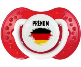 Drapeau effet pinceau Allemagne avec prénom Sucette LOVI Dynamic Blanc-rouge classique