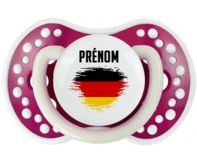 Drapeau effet pinceau Allemagne avec prénom Sucette LOVI Dynamic Fuchsia phosphorescente