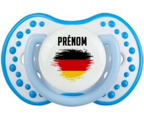 Drapeau effet pinceau Allemagne avec prénom Sucette LOVI Dynamic Blanc-bleu phosphorescente