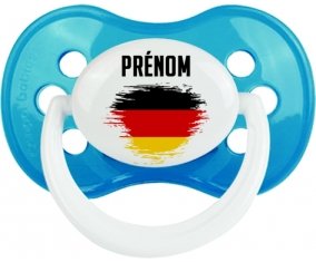 Drapeau effet pinceau Allemagne avec prénom Tétine Anatomique Cyan classique