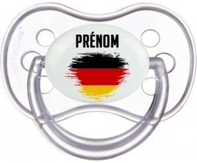 Drapeau effet pinceau Allemagne avec prénom Tétine Anatomique Transparente classique