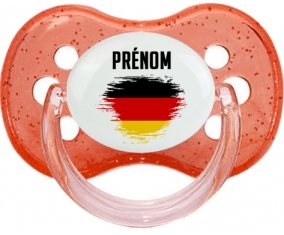 Drapeau effet pinceau Allemagne avec prénom Sucette Cerise Rouge à paillette
