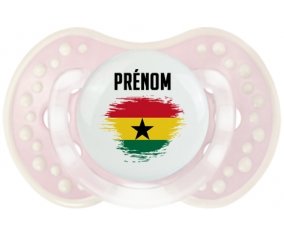 Drapeau effet pinceau Ghana avec prénom Sucette LOVI Dynamic Retro-rose-tendre classique