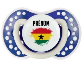 Drapeau effet pinceau Ghana avec prénom Sucette LOVI Dynamic Bleu-marine phosphorescente