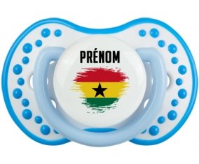 Drapeau effet pinceau Ghana avec prénom Sucette LOVI Dynamic Blanc-bleu phosphorescente