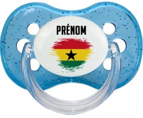 Drapeau effet pinceau Ghana avec prénom : Tétine Cerise personnalisée