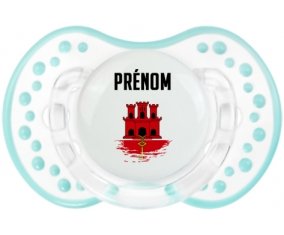 Drapeau effet pinceau Gibraltar avec prénom Sucete LOVI Dynamic Retro-blanc-lagon classique