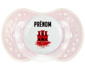 Drapeau effet pinceau Gibraltar avec prénom Sucete LOVI Dynamic Retro-rose-tendre classique