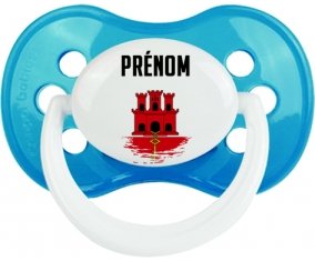 Drapeau effet pinceau Gibraltar avec prénom Sucete Anatomique Cyan classique
