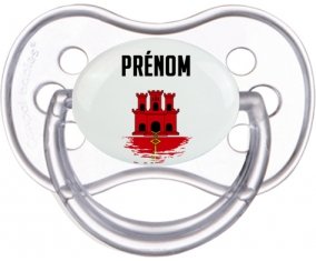 Drapeau effet pinceau Gibraltar avec prénom Sucete Anatomique Transparente classique