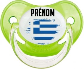 Drapeau effet pinceau Grèce avec prénom Sucete Physiologique Vert classique