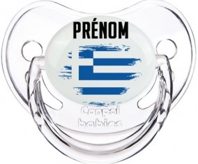 Drapeau effet pinceau Grèce avec prénom Sucete Physiologique Transparent classique