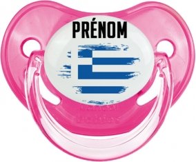 Drapeau effet pinceau Grèce avec prénom Sucete Physiologique Rose classique