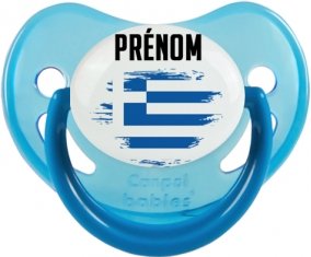 Drapeau effet pinceau Grèce avec prénom Sucete Physiologique Bleue phosphorescente
