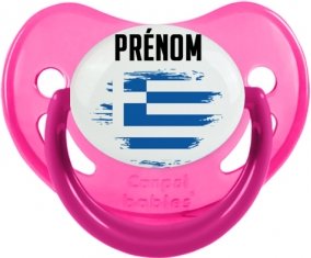 Drapeau effet pinceau Grèce avec prénom Sucete Physiologique Rose phosphorescente