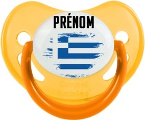 Drapeau effet pinceau Grèce avec prénom Sucete Physiologique Jaune phosphorescente