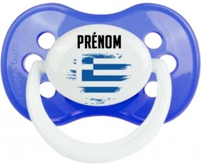 Drapeau effet pinceau Grèce avec prénom : Sucette Anatomique personnalisée