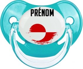 Drapeau effet pinceau Groenland avec prénom : Sucette Physiologique personnalisée