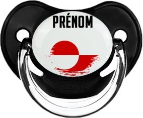 Drapeau effet pinceau Groenland avec prénom Sucette Physiologique Noir classique