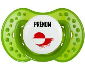 Drapeau effet pinceau Groenland avec prénom : Sucette LOVI Dynamic personnalisée