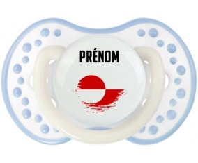Drapeau effet pinceau Groenland avec prénom Sucette LOVI Dynamic Blanc-cyan classique