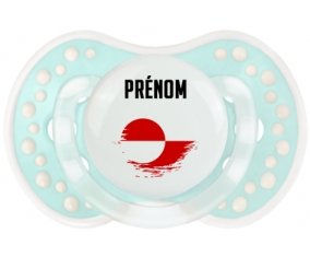 Drapeau effet pinceau Groenland avec prénom Sucette LOVI Dynamic Retro-turquoise-lagon classique