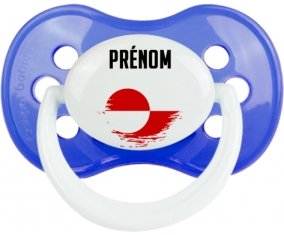 Drapeau effet pinceau Groenland avec prénom Tétine Anatomique Bleu classique